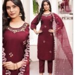 Maroon Straight Kurti
