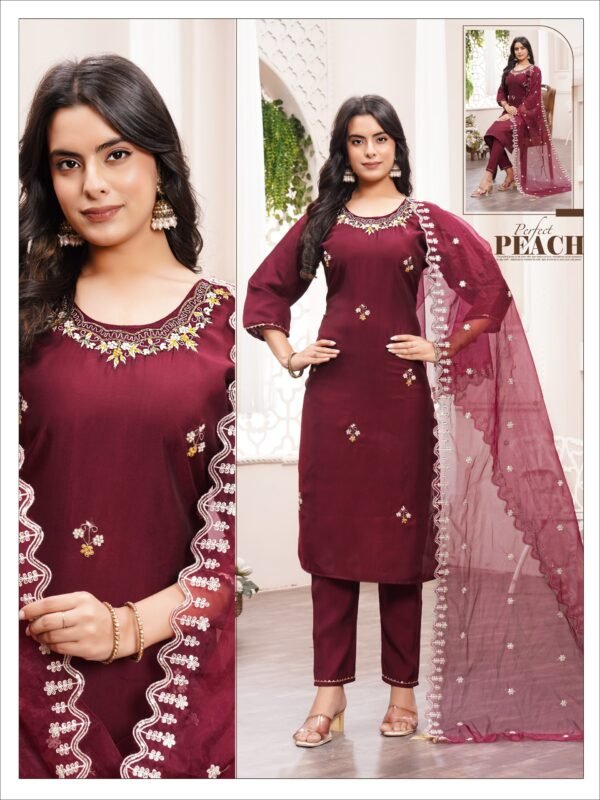 Maroon Straight Kurti